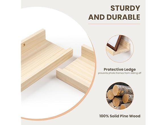 Fun Memories 24 inch Solid Wood Floating Shelves