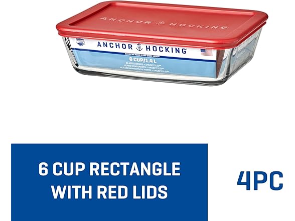 Anchor Hocking SnugFitTM Rectangular Food Containers