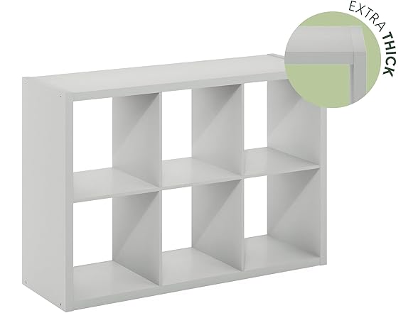 Furinno CUBICLE Book Shelf, 6-Cube Thick Frame