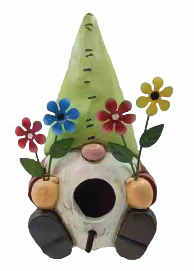 7.5" Resin Gnome Bird House - Gallery 2