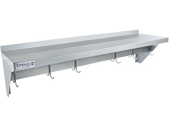 EMPURA 48" x 12" Stainless Steel Wall Mount Pot Rack
