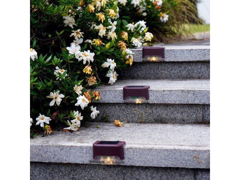 MQI 8-STEPLED-WHT 8-Pack Solar LED Deck & Step L