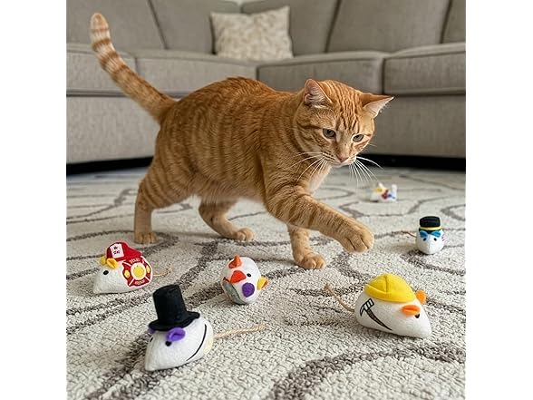 SPOT Mice at Work Cat Toys, Catnip Filled Plush Mice