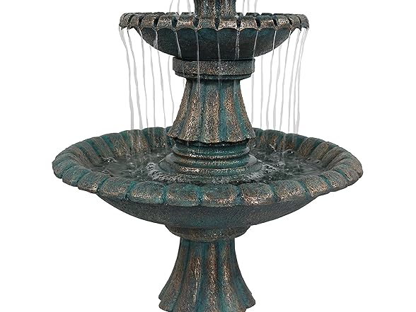 Sunnydaze Nouveau 2-Tier Outdoor Water Fountain 41 Inch