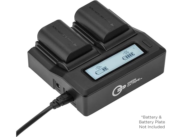 Green Extreme Dual Smart Charger with LCD Screen Base
