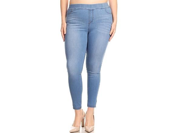 Jvini Women (L) High Waist Stretchy Pull-On Jean