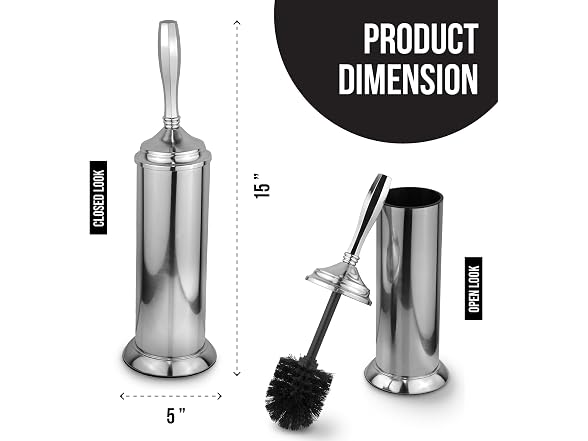 Splash Home Kolva Stainless Steel Toilet Brush with Holder
