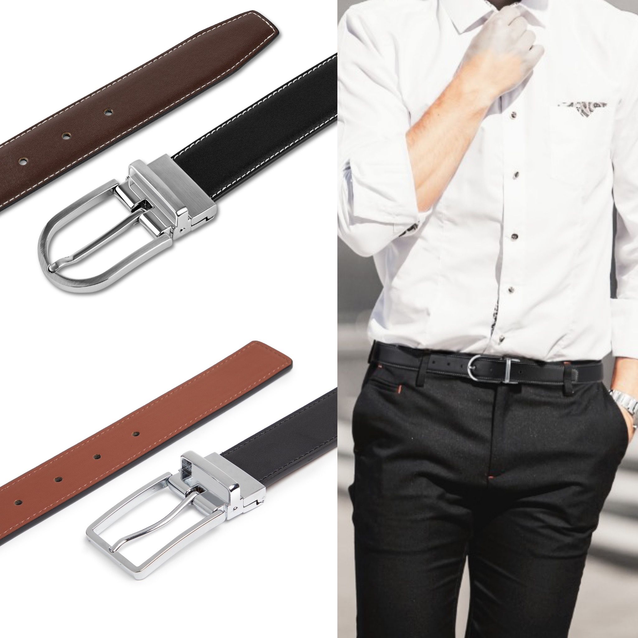 Giorgio Brutini Reversible Leather Belt - Gallery 26