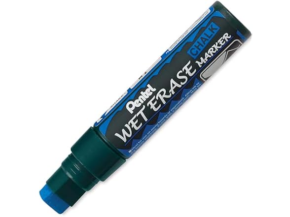 Pentel Wet Erase Chalk Marker, Blue Jumbo (SMW56-C)