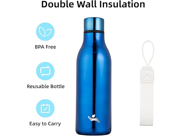 Konokyo Insulated Water Bottle with Stra