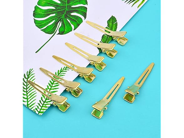 100pcs 1.4 Inches (3.5 cm) Golden Single Prong Curl Clips