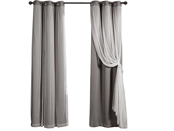 Lush Decor Sheer Grommet Curtains With Insulated Blackout Lining