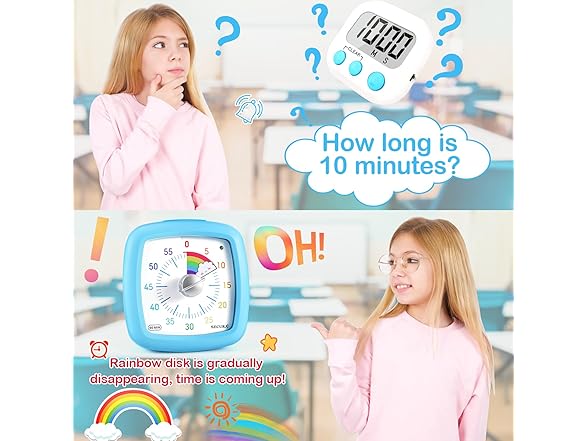 Secura 60-Minute Visual Timer (Blue & Cloud)