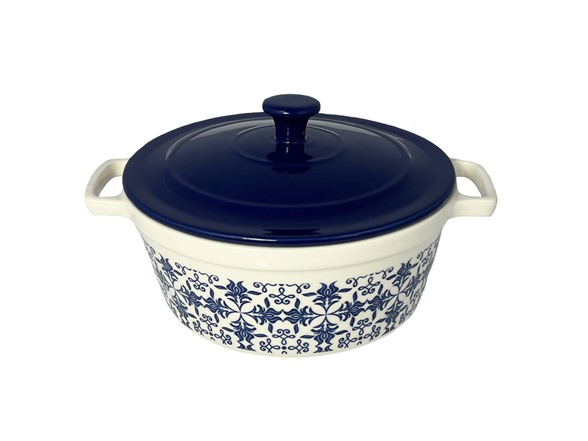 Le Regalo Stoneware Casserole with Lid