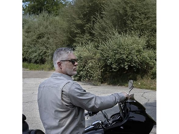 Men's Grey Flannel Biker Shirt XL