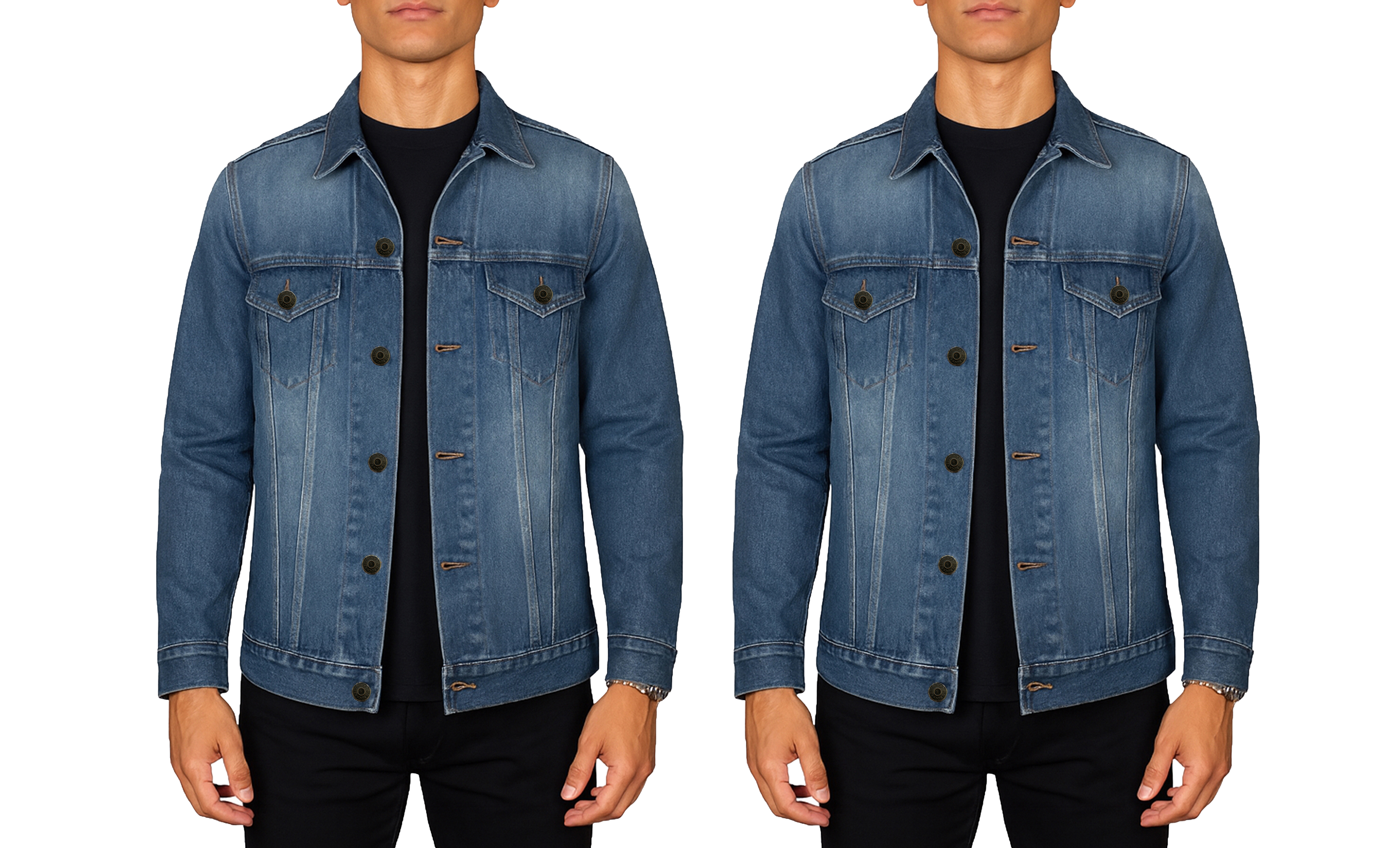 (1 or 2pk) Mens Classic Denim Jacket (S-2XL) - Gallery 29