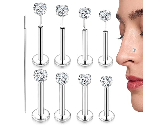 EGUARTE Sliver Threadless Nose Studs