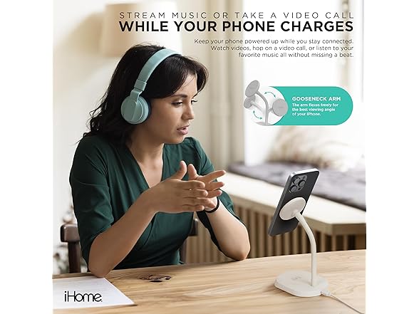 iHome 15W Magnetic Charging Stand 2in1
