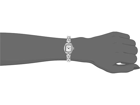 Bulova Ladies' Classic Dress Mini 2-Hand Quartz Watch, Stainless Steel, Arabic Markers, Silver/Blue Accents (Open Box)