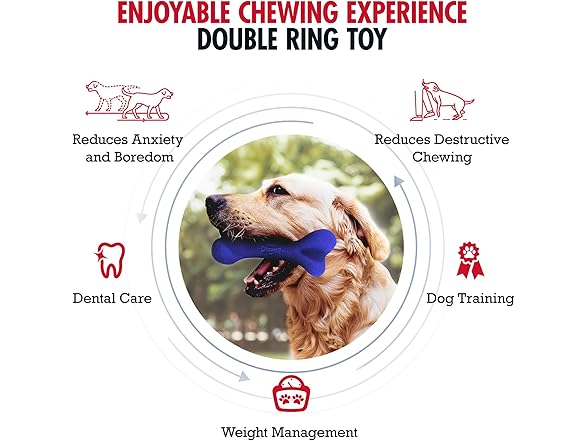 Durable Dog Chew Bone Toy 2-Pack Large