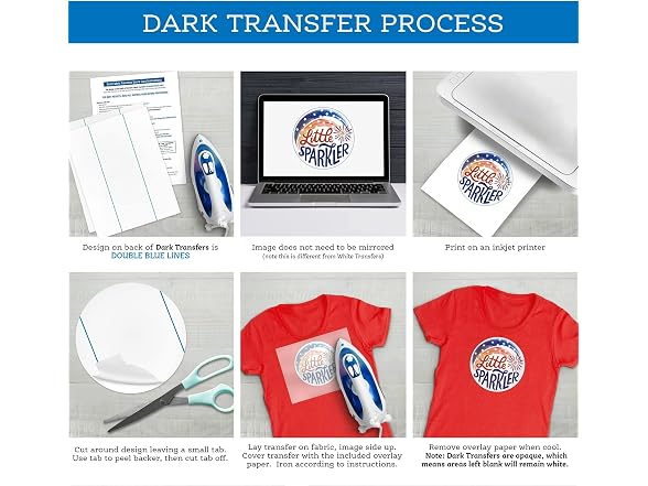 Pen+Gear 10-Sheets Dark Fabric TRANSFERS