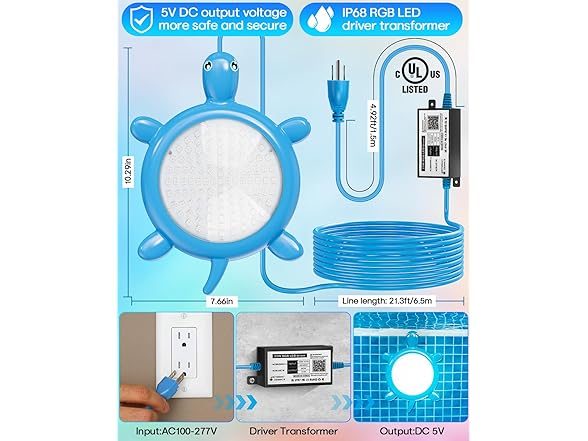PRIORARE 22W Underwater Magnetic Led Pool Lights