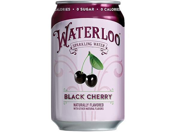 12PK Waterloo Sparkling Water, Black Cherry