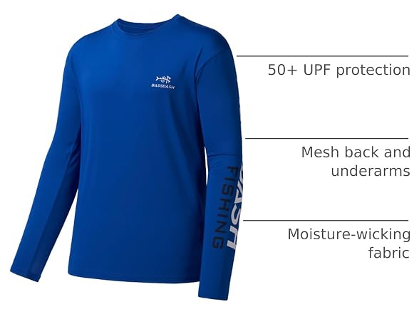 Bassdash Men (L) Fishing T Shirts UV Sun T-Shirt