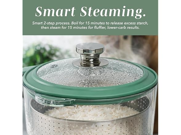 COOK WITH COLOR Glass Mini Low Carb Rice Cooker 