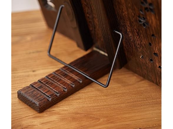 Foldable Wooden Book Stand with Clips