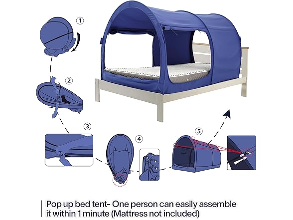 LEEDOR Bed Tent Dream Canopy Shelter Pop Up Full