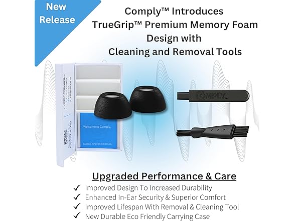 (3 Pairs) Comply Memory Foam Earbud Tips for Apple AirPods Pro 1 & 2