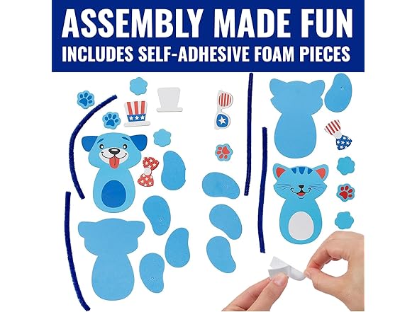 Fun Express Stand-Up Patriotic Pets Chenille Kit