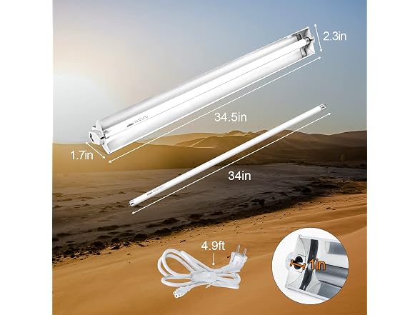 T5 HO Reptile Light Fixture UVB Lighting Combo Kit