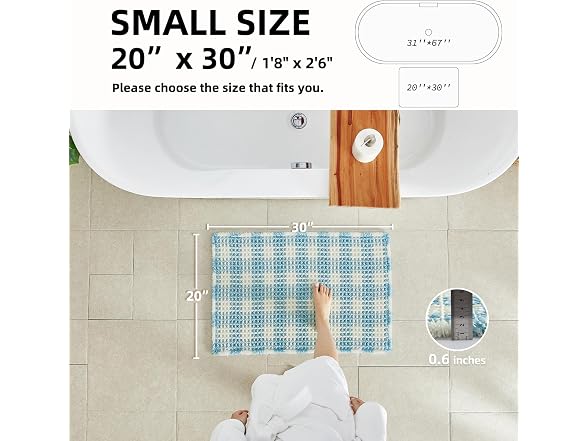 Waffle Bath Mat, Cute Bathroom Rugs Non