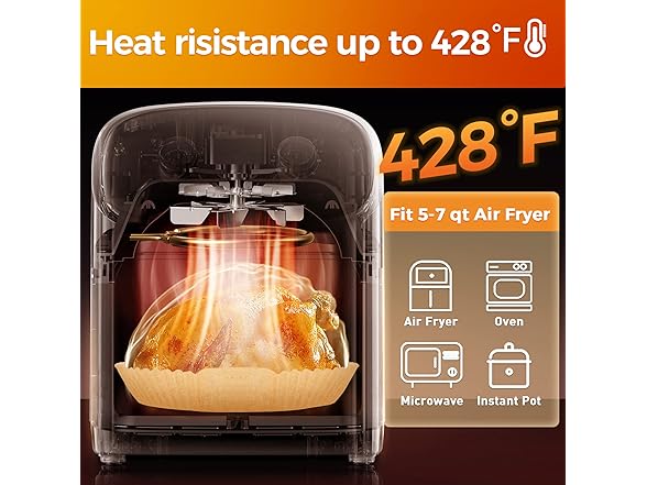 Air Fryer Paper Liners Disposable: 100PCS