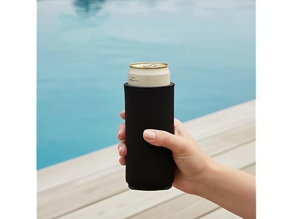 Black Foam Slim Can Coolers 12pc