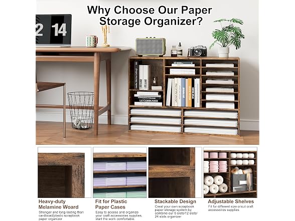 24-Slot 12x12 Scrapbook Paper Storage