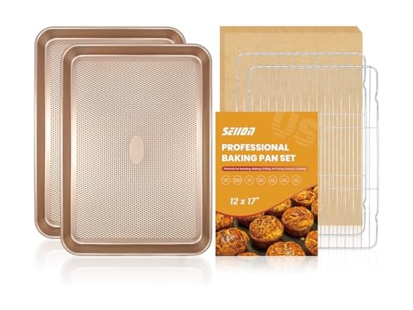 2 Pack Baking Sheets with 2 Wire Racks