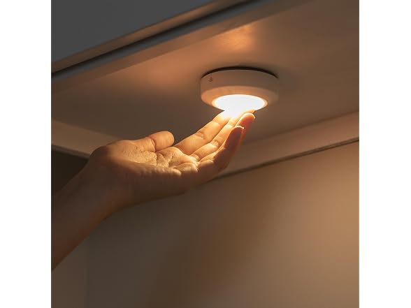 Amazon Basics LED Puck Lights, 2-Pack, White