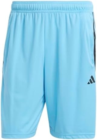 adidas Men's Train Essentials Pique 3-Stripes Training Shorts, Semi Blue Burst/Black, Small