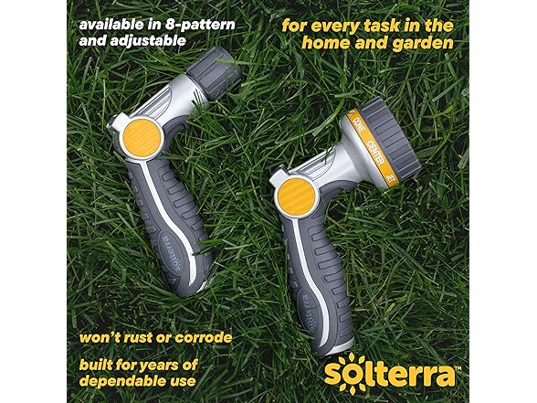 Solterra Solterra Adjustable Garden Hose Nozzle with Thumb