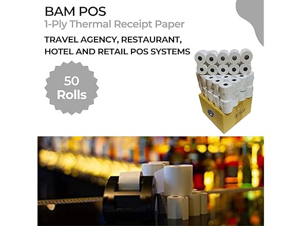 BAM POS Thermal Paper 2 1/4 x 50'
