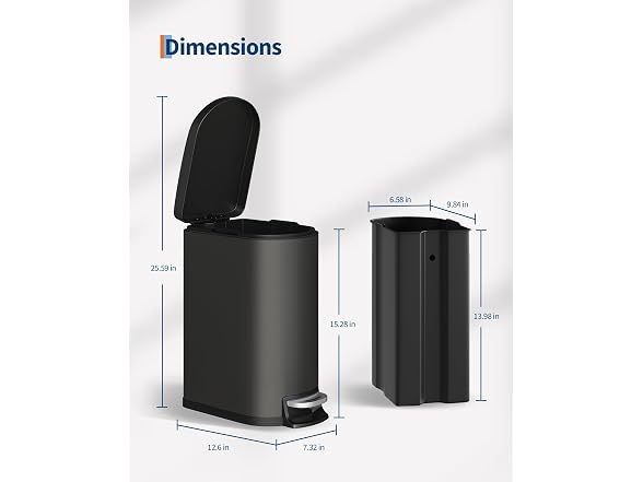 OUTLANE 2.6 Gal / 10L Stainless Steel Kitchen Trash Can Black