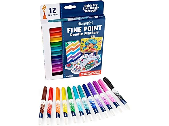 Crayola Fine Point Markers (12ct) No Bleed