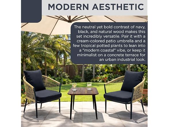 Alpine Corporation 3-Piece Outdoor Patio Bistro Set - Gallery 5