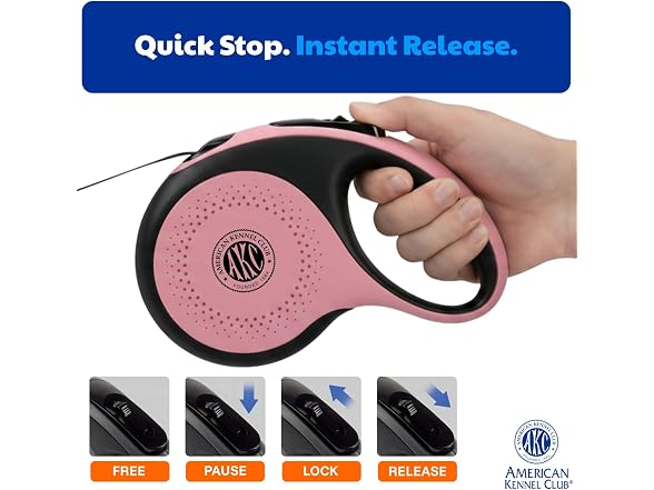 American Kennel Club Retractable Dog Leash, 16.4ft