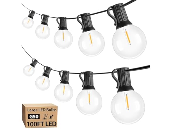 Bosceos 100FT Outdoor G40 String Lights