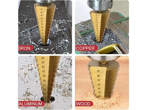 GYQAZSS AAP-Tool-403 6pc Step Drill Bit Set HSS