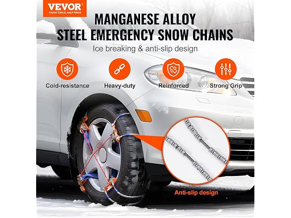 8 PCS Snow Chains, Tire Traction Wheel Chains